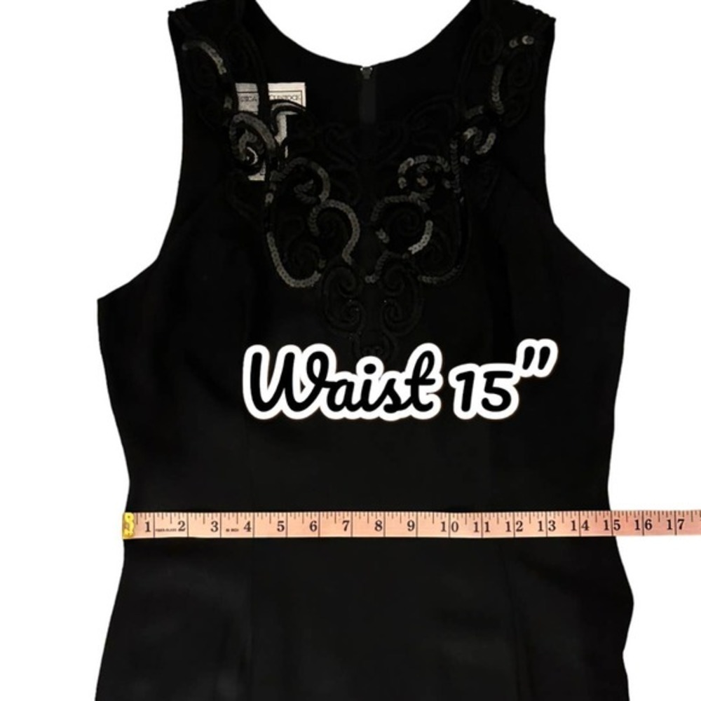 Vintage Jessica McClintock Gunne Sax Black Lace Detail Long Dress Size 11/12 - Picture 8 of 9